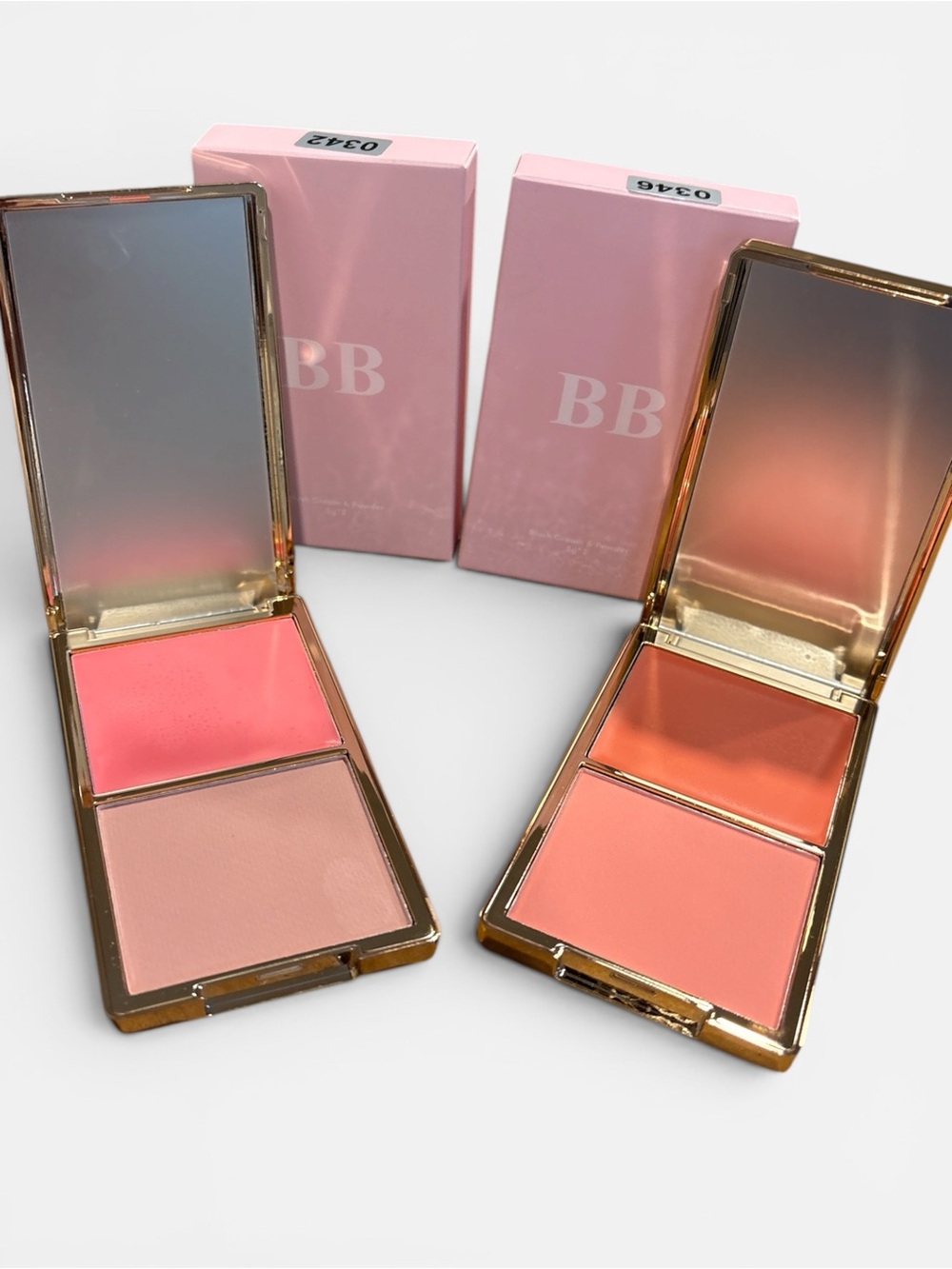 Dual Cream-to-Powder Blush Palette — Pink and Peachy